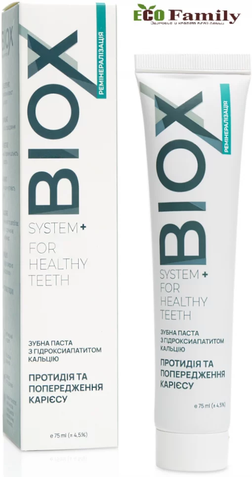 Зубна паста BIOX з гідроксиапатитом - протидія та попередження карієсу