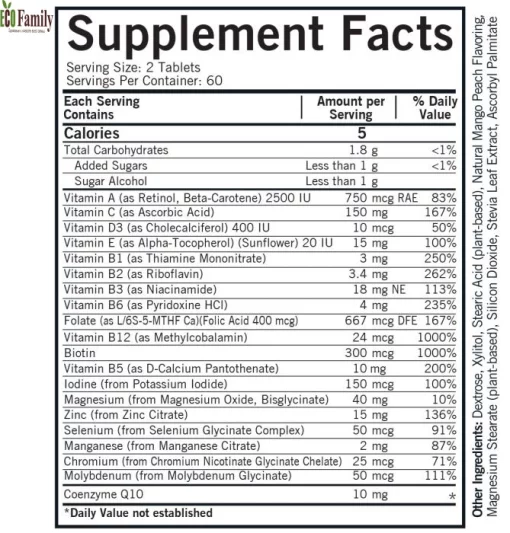 Мультивітаміни і мінерали з 5-MTHF для дітей